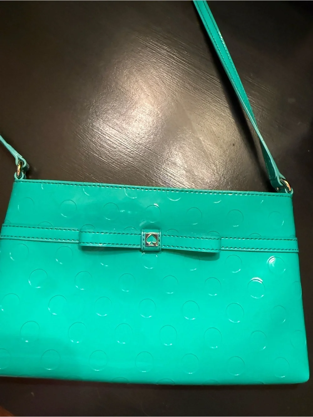 kate spade Teal Patent Bow Crossbody Bag
